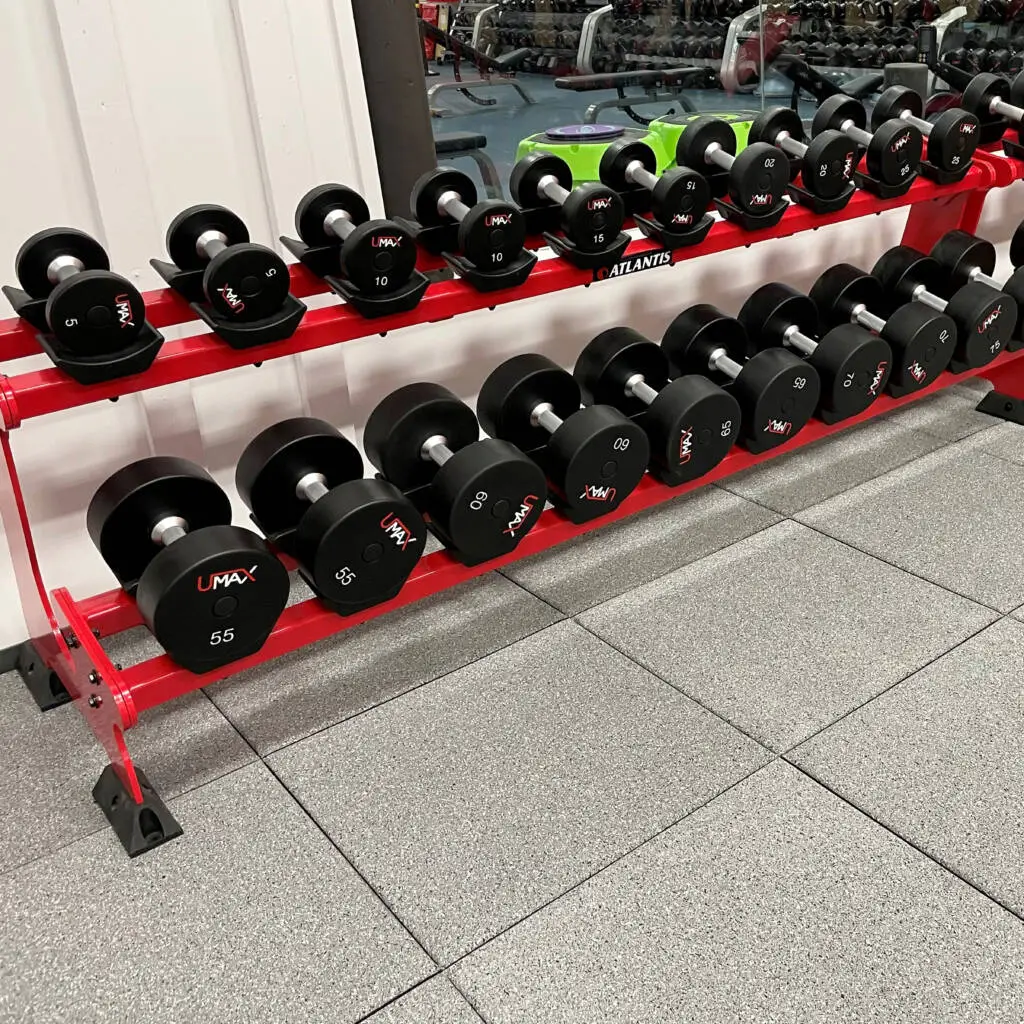 Fitness centre with high-performance rubber flooring