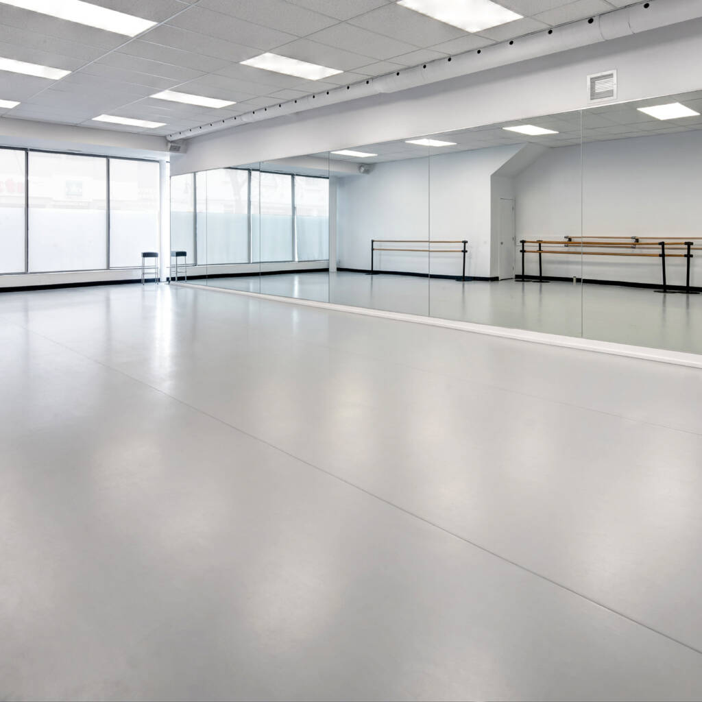 Ballet studio with synthetic vinyl flooring