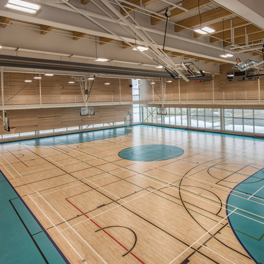 High School with synthetic vinyl flooring